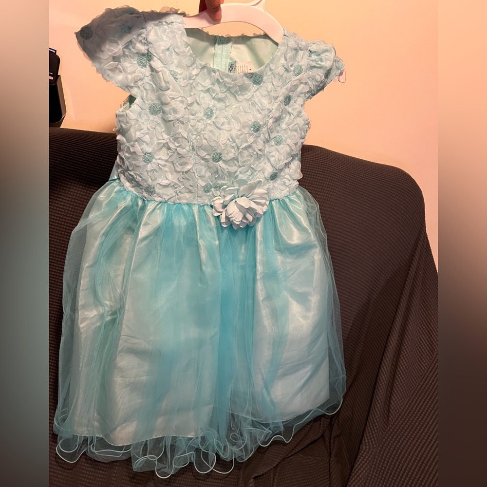 Ellie kids dress Turquoise